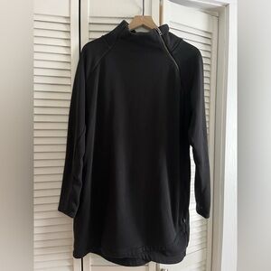 Athleta Black Fleece-Lined Jacket with Zipper